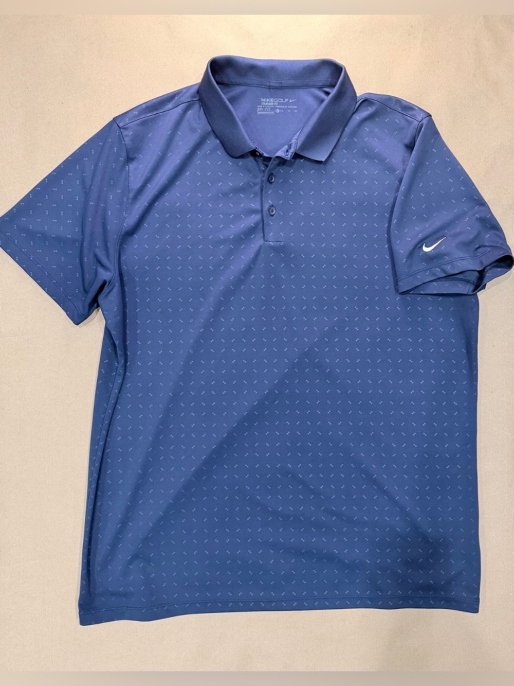 Nike Golf Dri‑FIT Polo – Men’s XL Blue Patterned Performance Shirt
